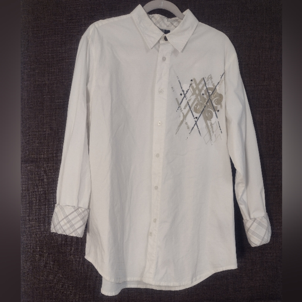 Vintage Y2K LL Cool J White Button Up Shirt, L